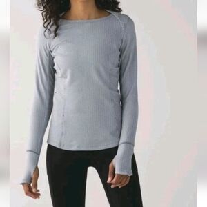 Lululemon Kanto Catch Me Herringbone Long Sleeve Top